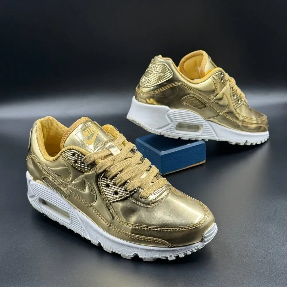 Wmns Nike Air Max 90 Metallic Gold - Picture 6 of 10